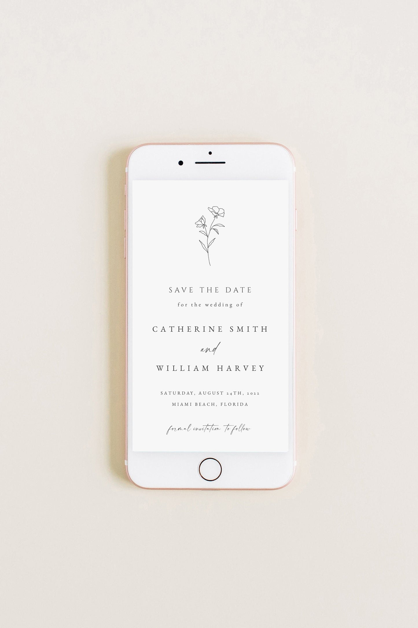 Catherine Save the Date Electronic Invitation Template