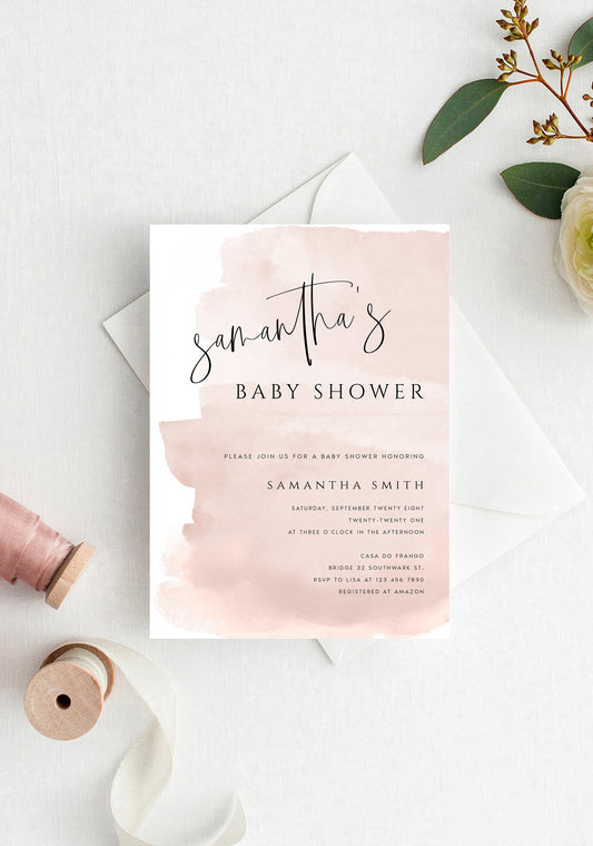 Samantha Pink Baby Shower Invitation