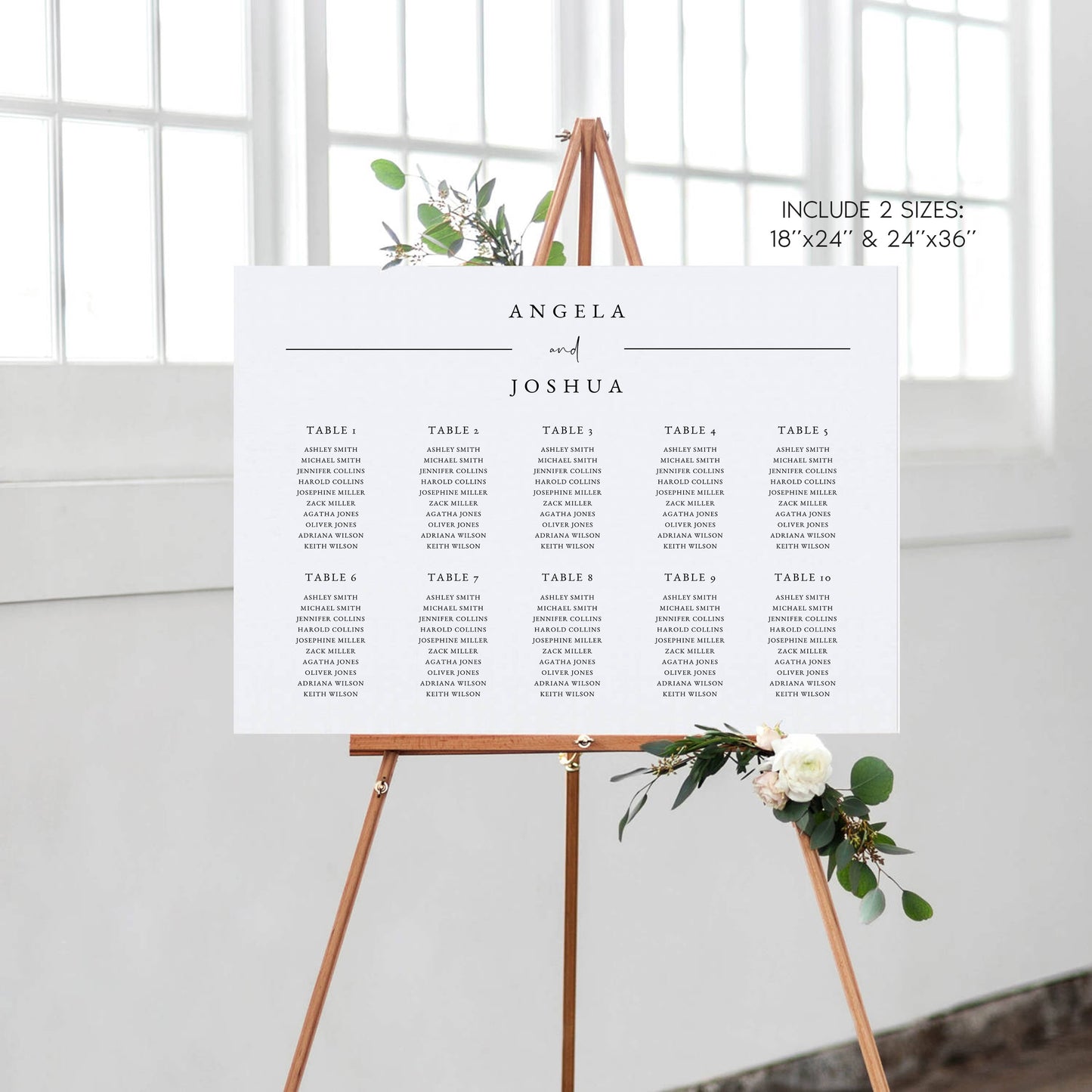 Angela Modern Wedding Seating Chart