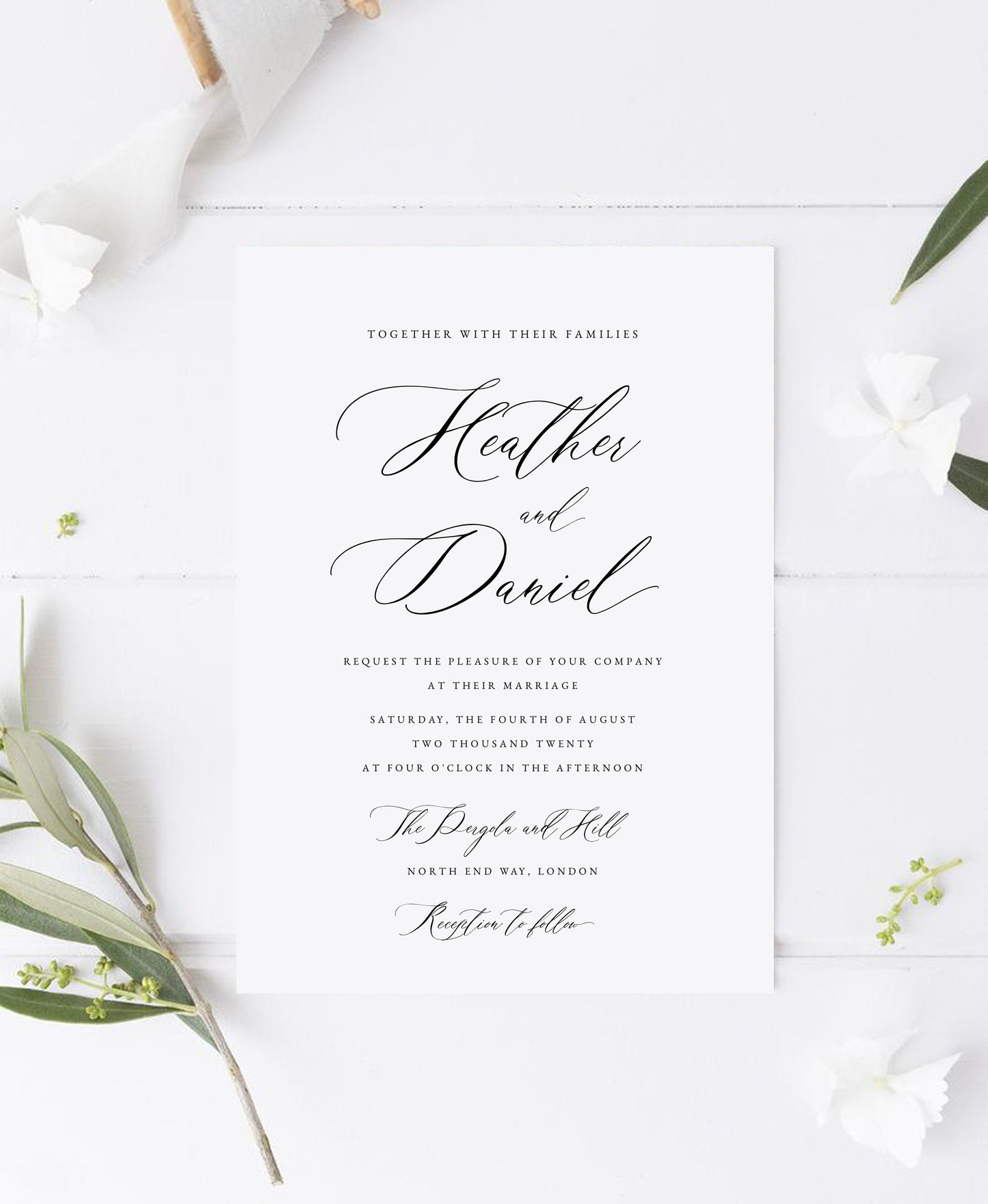 Heather Elegant Wedding Invitation Template