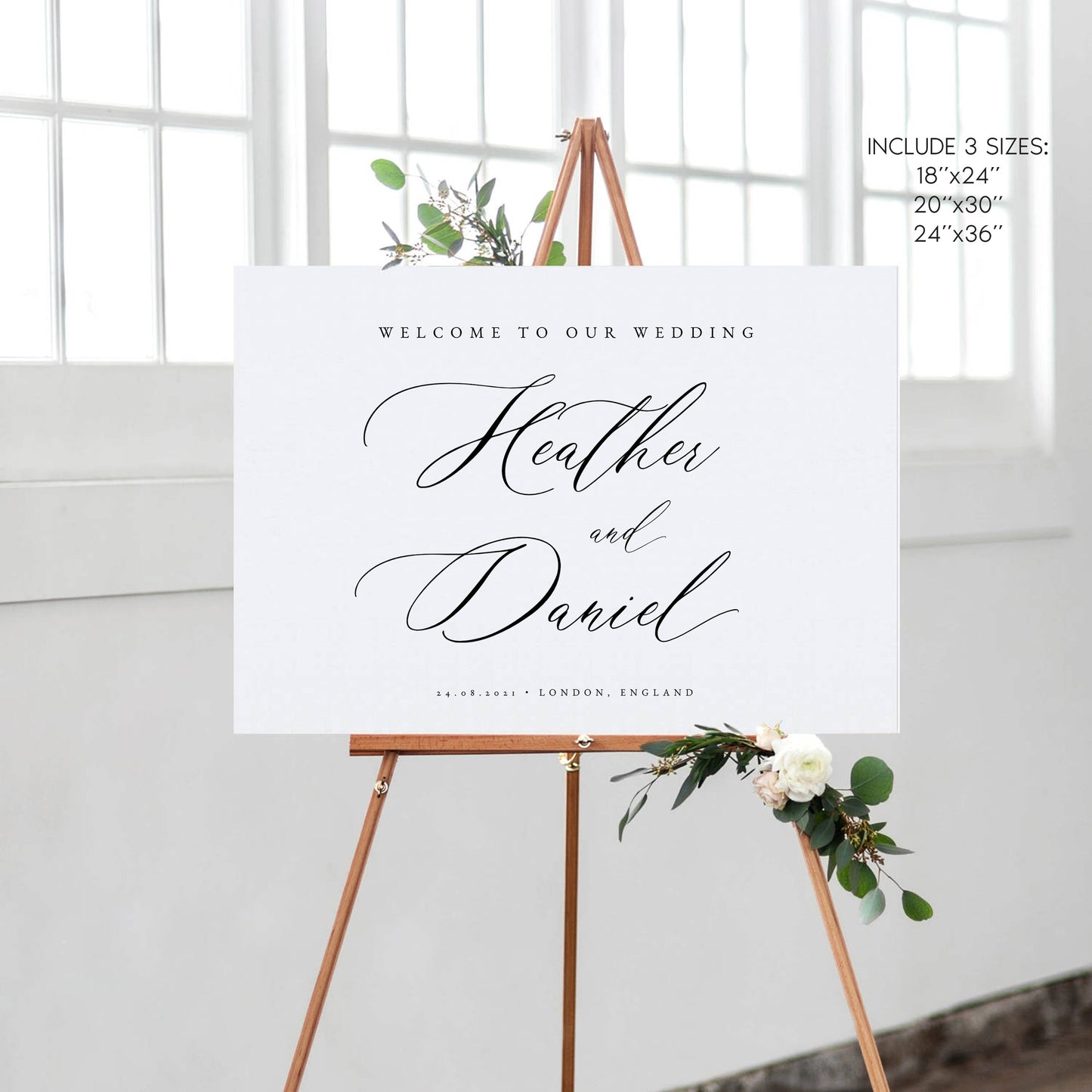 Heather Wedding Welcome Sign Template