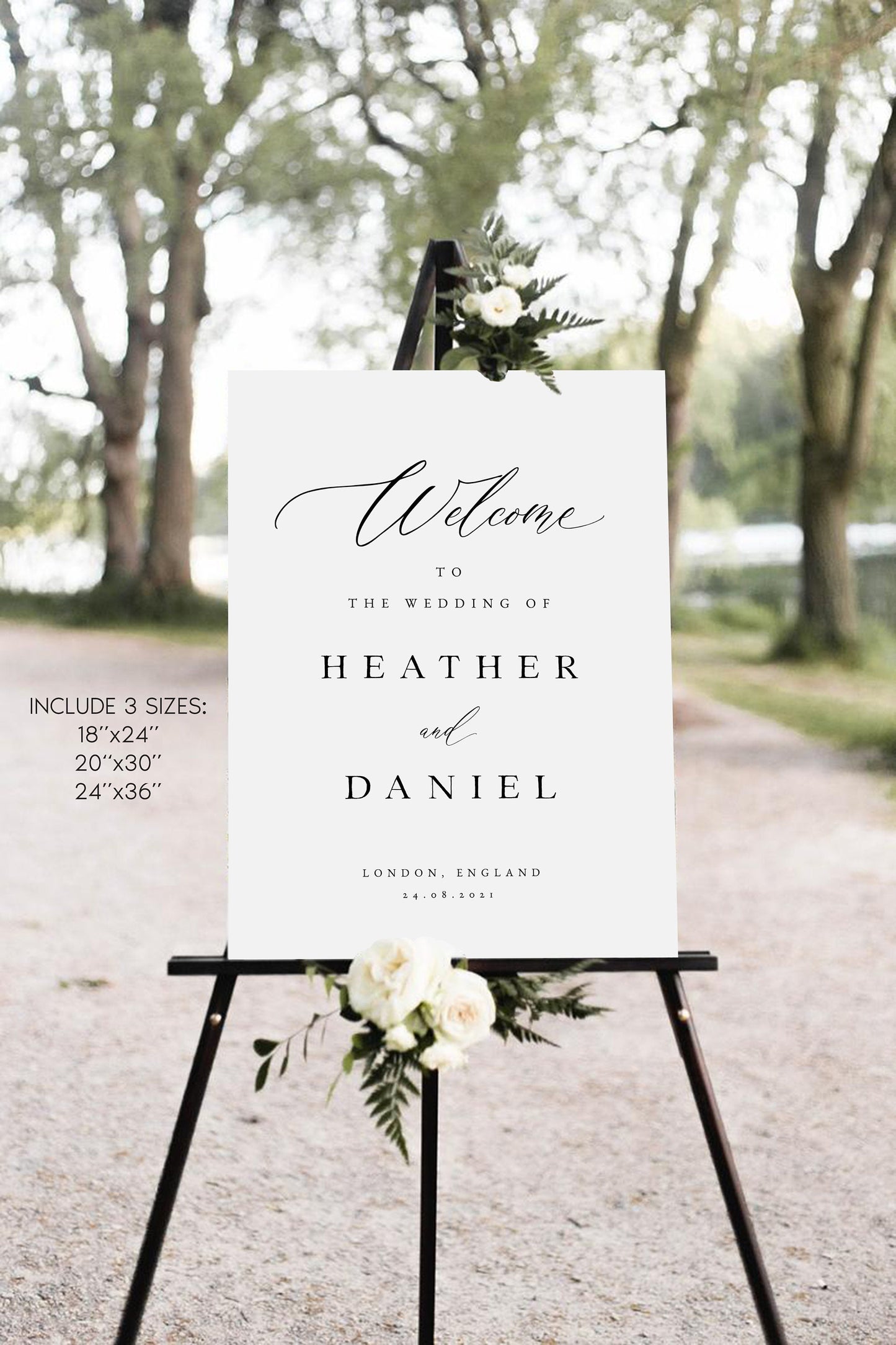 Heather Elegant Wedding Welcome Sign