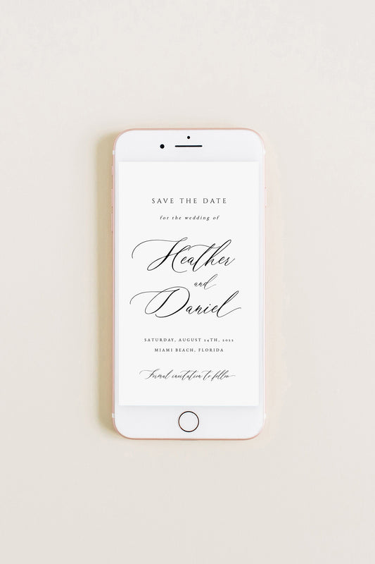 Heather Save the Date Electronic Invitation Template