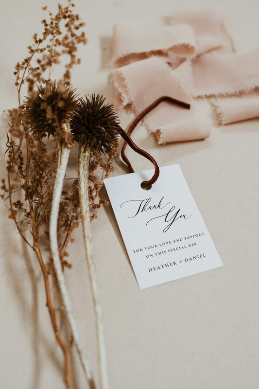 Heather Wedding Favor Tag Template Minimal