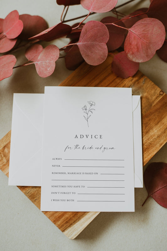 Catherine Bridal Shower Advice Card Template