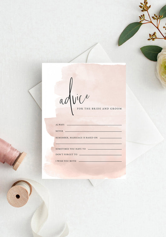 Samantha Modern Bridal Shower Advice Card Template