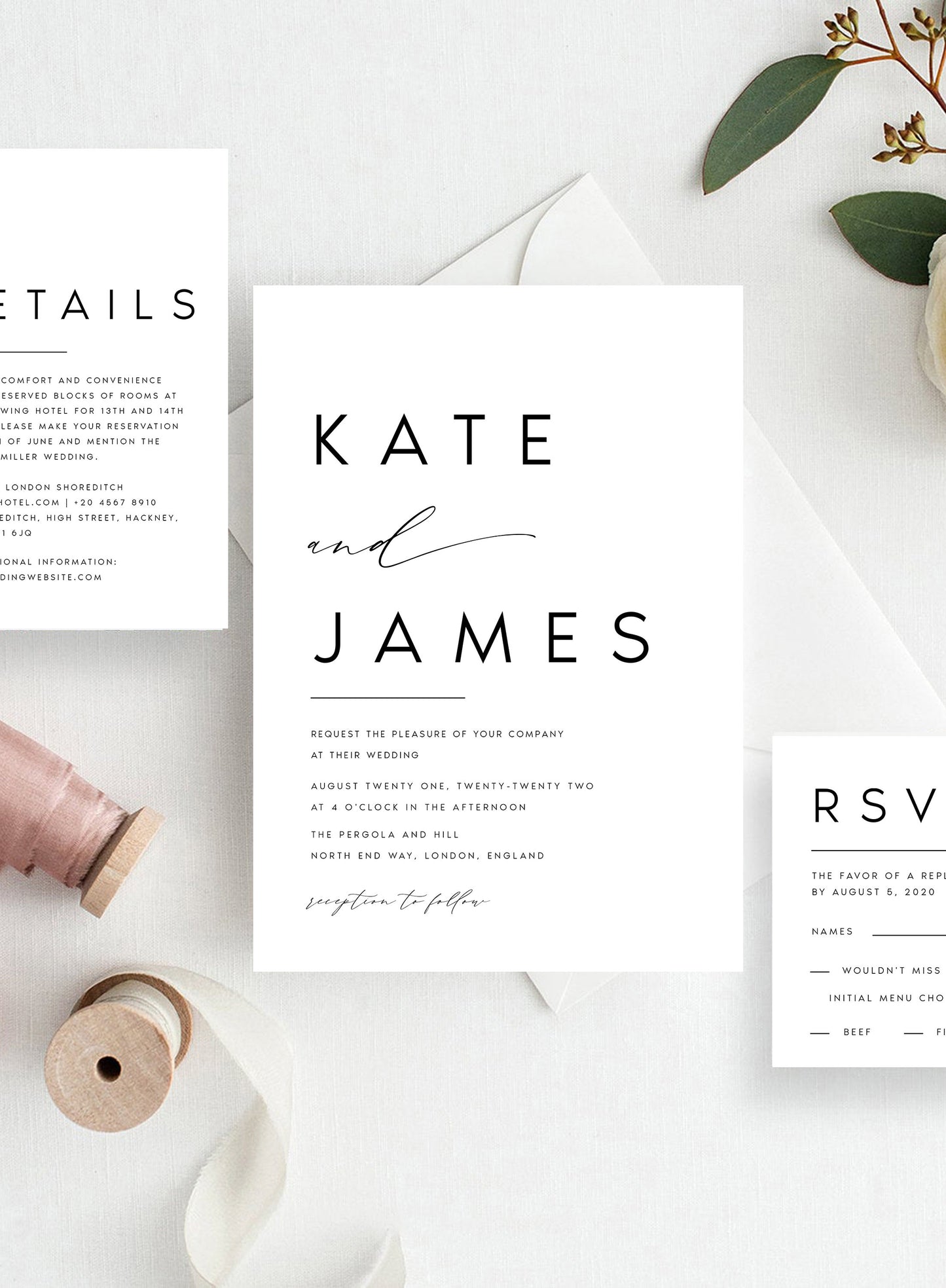 Kate Wedding Invitation Set Template