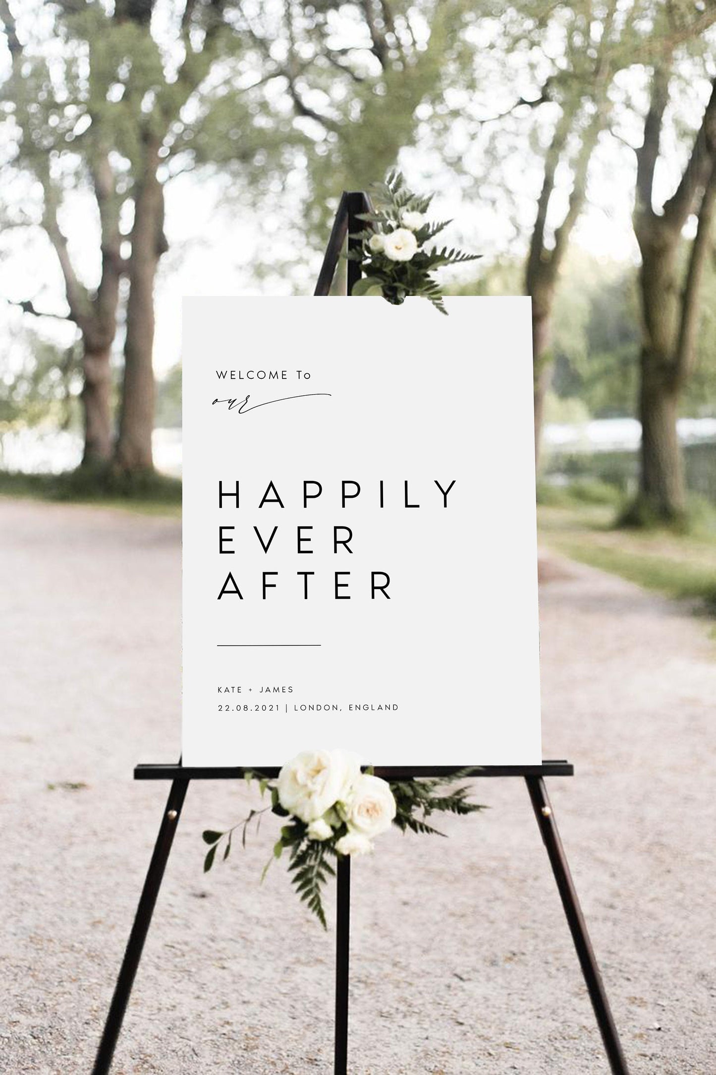 Kate Happily Ever After Wedding Sign