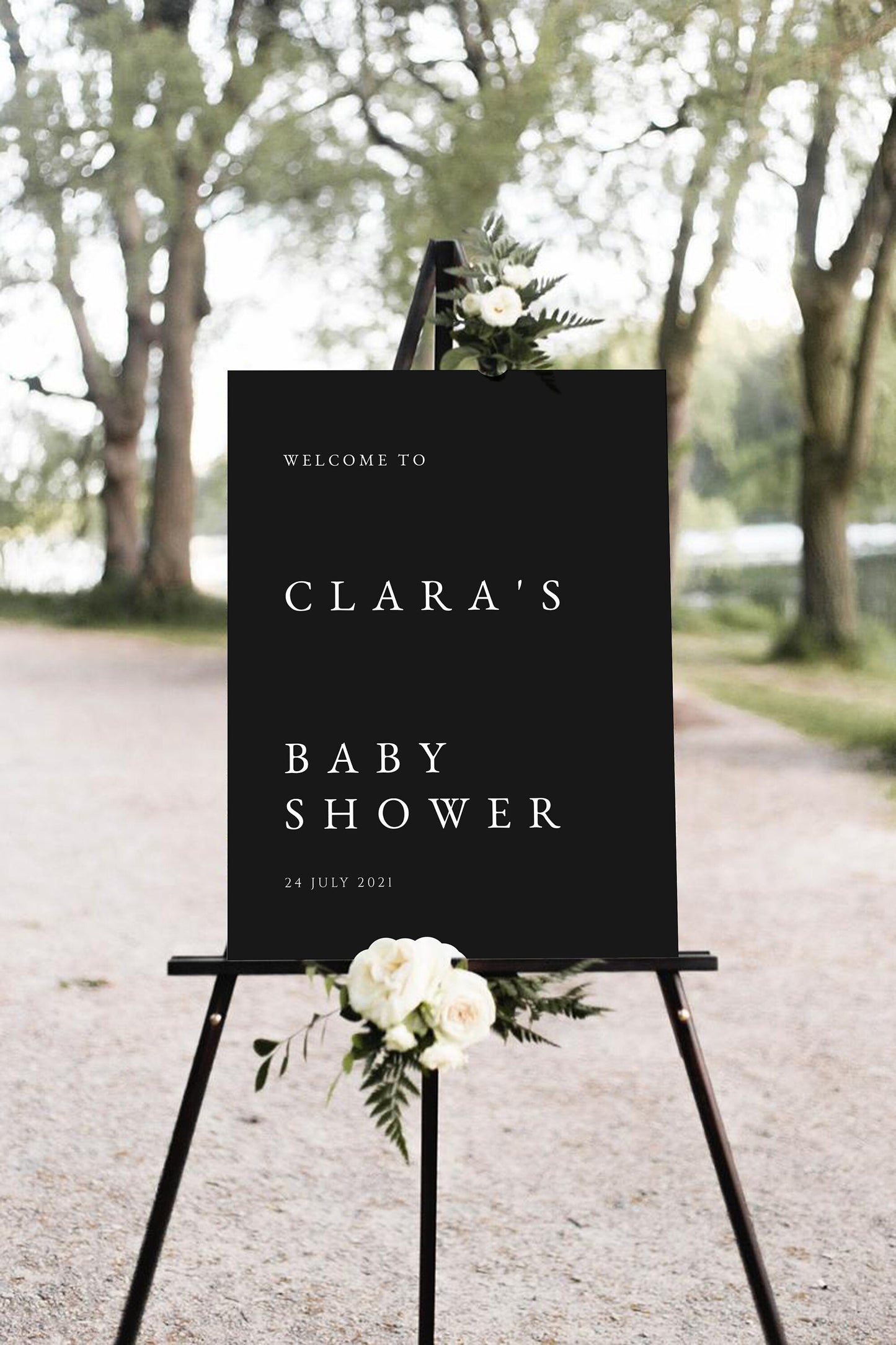 Clara Modern Baby Shower Welcome Sign