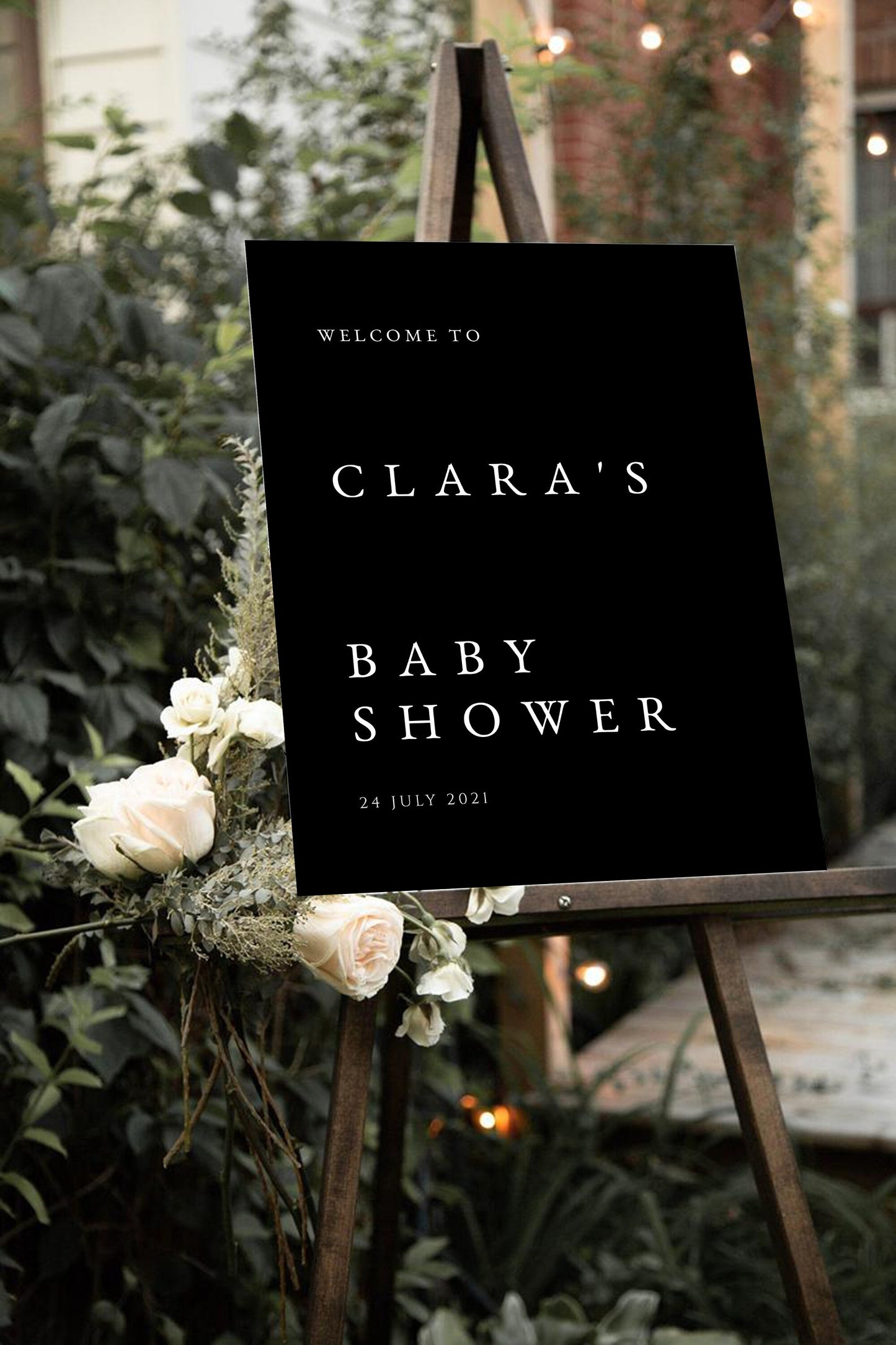 Clara Modern Baby Shower Welcome Sign