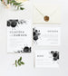 Claudia Black Floral Wedding Invitation Set Template