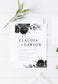 Claudia Black and White Wedding Invitation Template