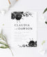 Claudia Black Floral Wedding Invitation Set Template