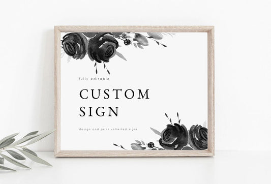 Claudia Black & White Custom Sign