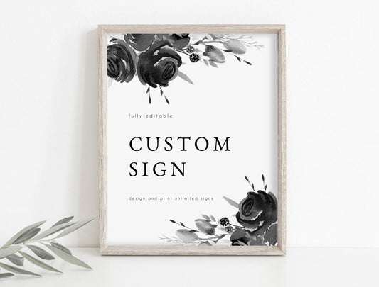 Claudia Black & White Custom Sign