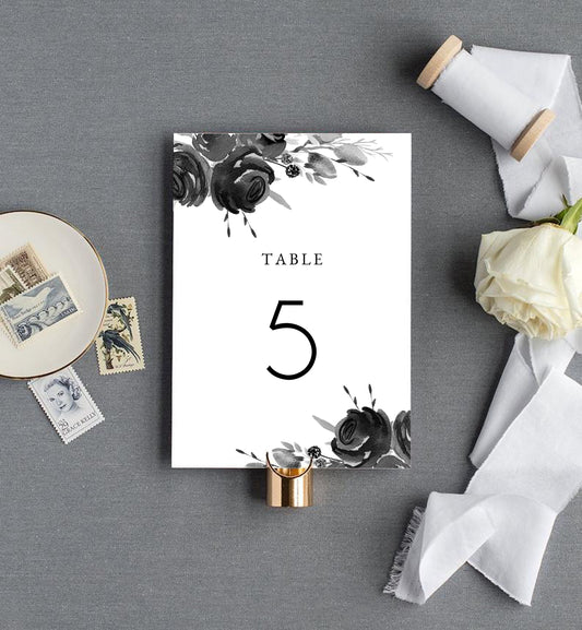 Claudia Floral Table Number Template