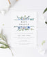 Amy Baby Blue Floral Baby Shower Invitation