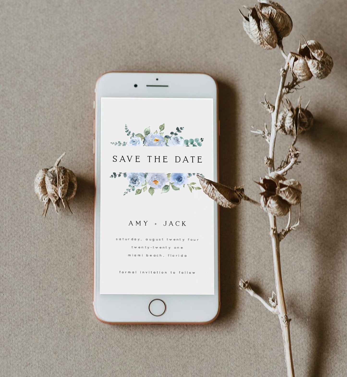 Amy Blue Electronic Save the Date Template