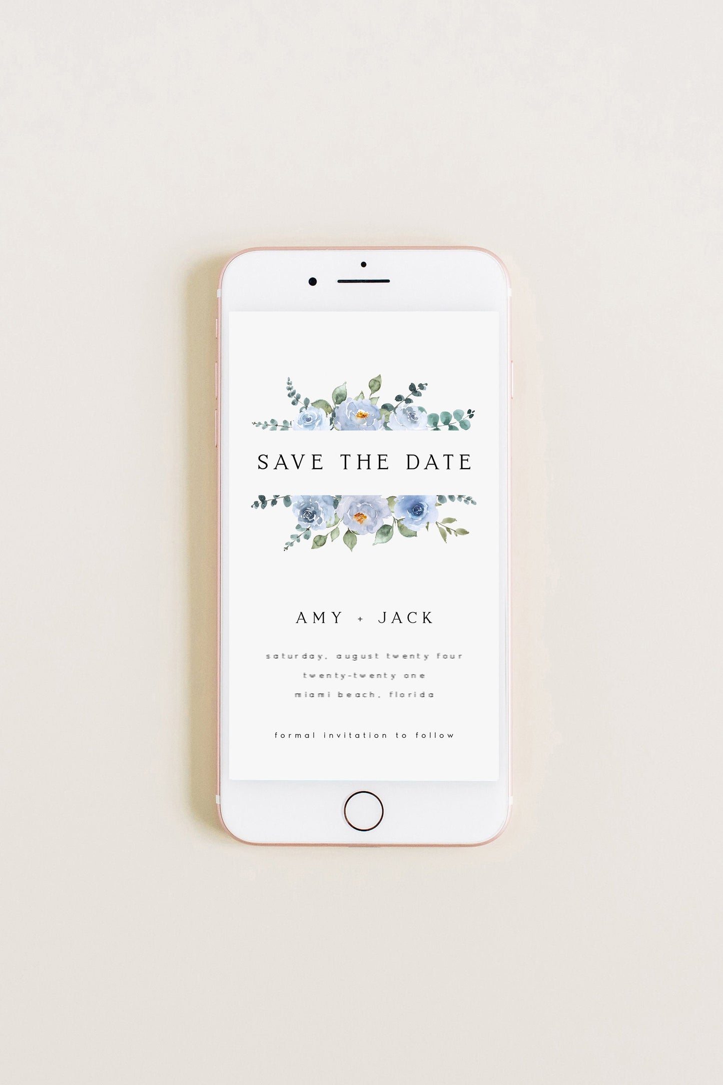 Amy Blue Electronic Save the Date Template