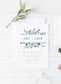 Amy Baby Blue Floral Wedding Invitation Template