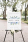 Amy Baby Blue Floral Wedding Welcome Sign