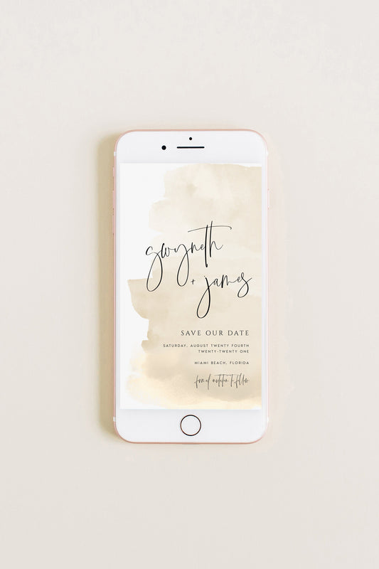 Gwyneth Beige Electronic Save the Date