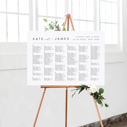 Kate Minimalist Seating Chart Template