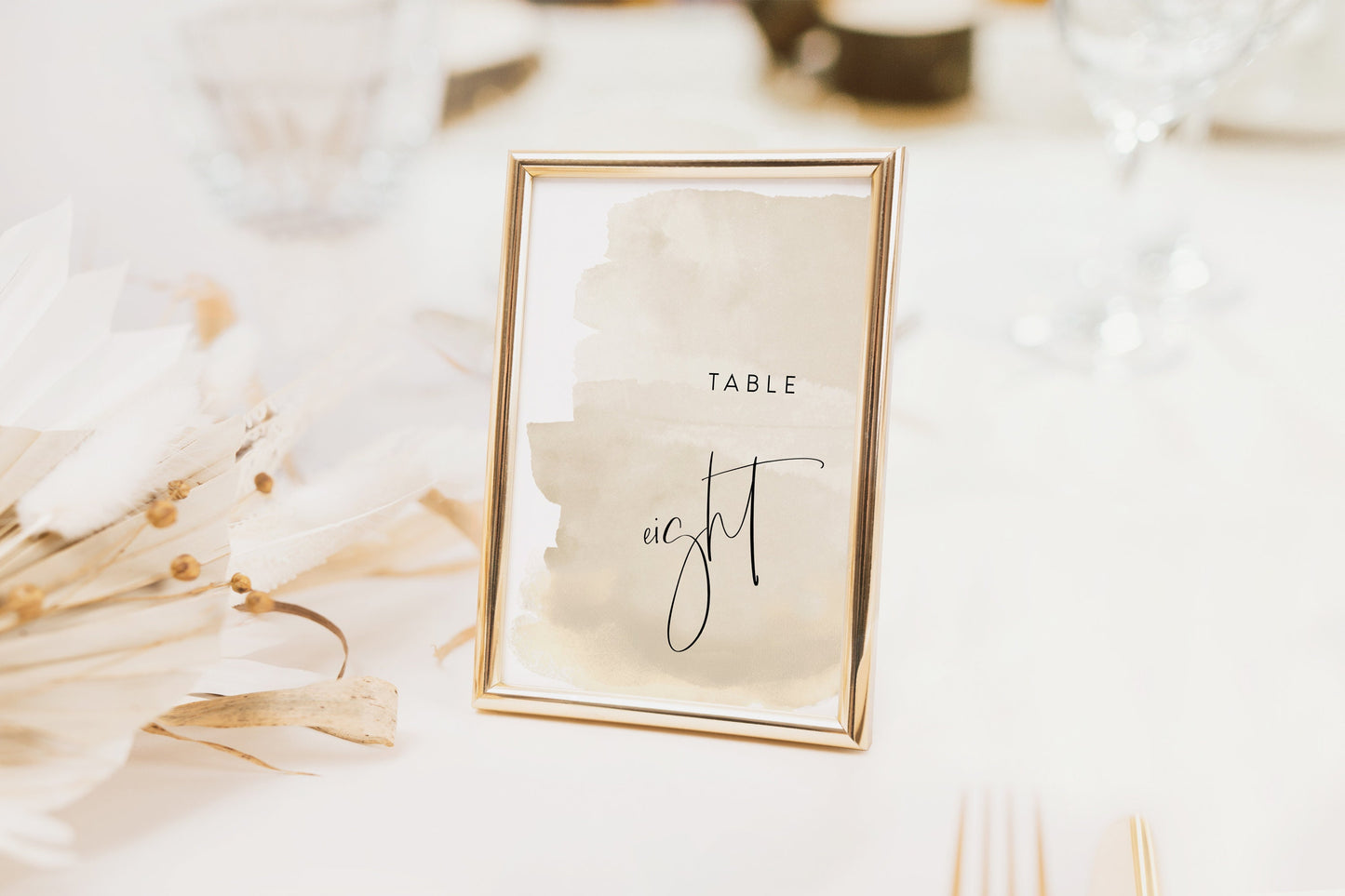 Gwyneth Beige Modern Table Number Template