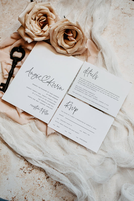 Angie Modern Wedding Invitation Set Template