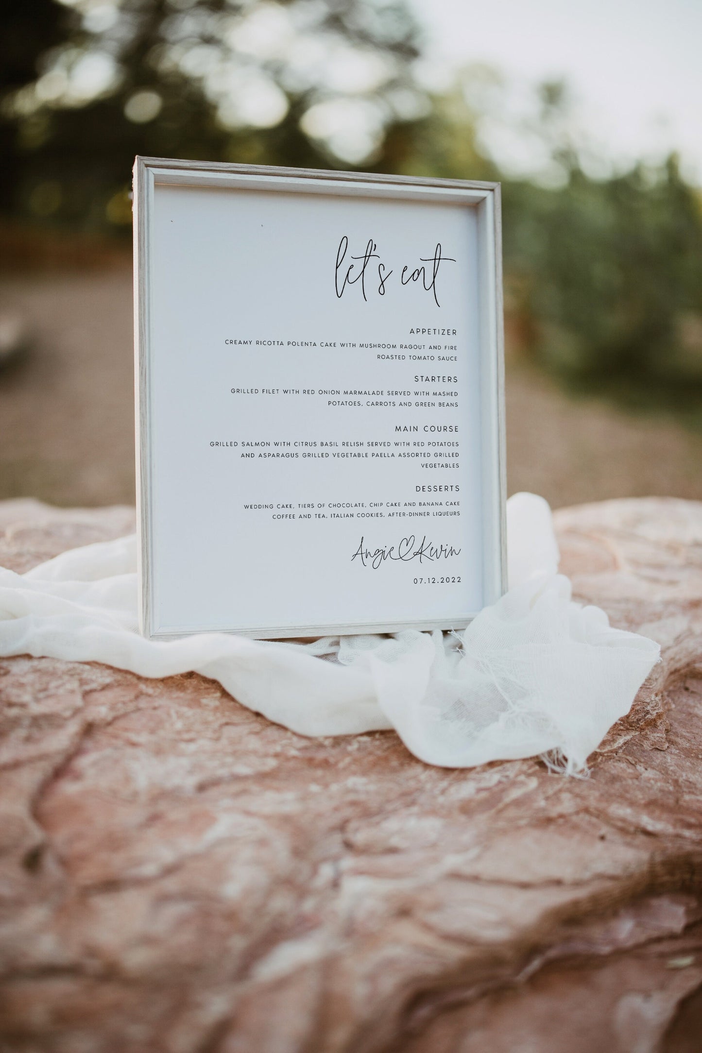 Angie Tabletop Wedding Menu Template