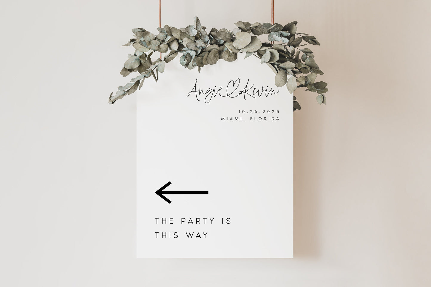 Angie Wedding Direction Sign