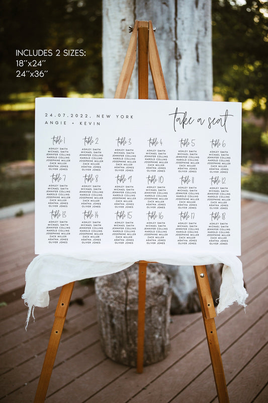 Angie Minimalist Wedding Seating Chart Template