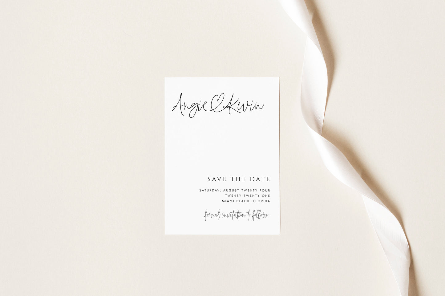 Angie Modern Minimal Save the Date Editable Template