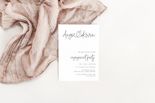 Angie Minimalist Engagement Invitation Template