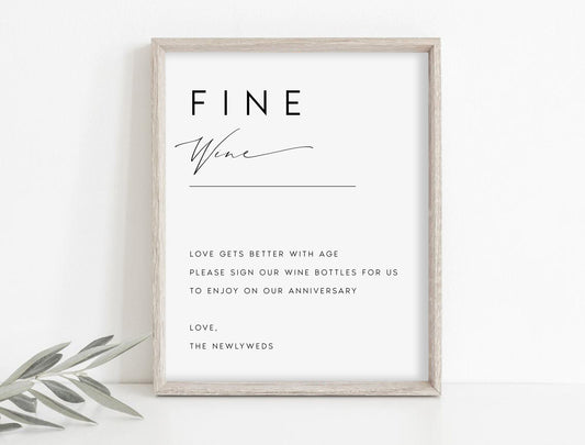 Kate Tabletop Fine Wine Sign Template