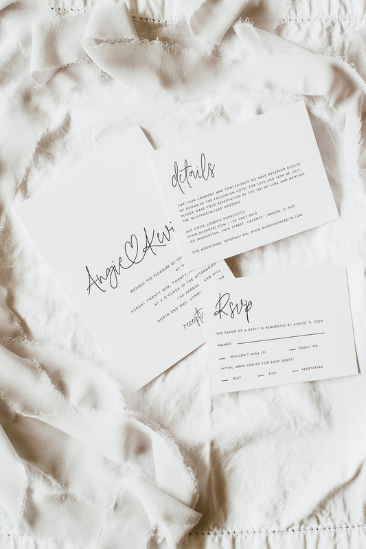 Angie Romantic Wedding Invitation Set Template