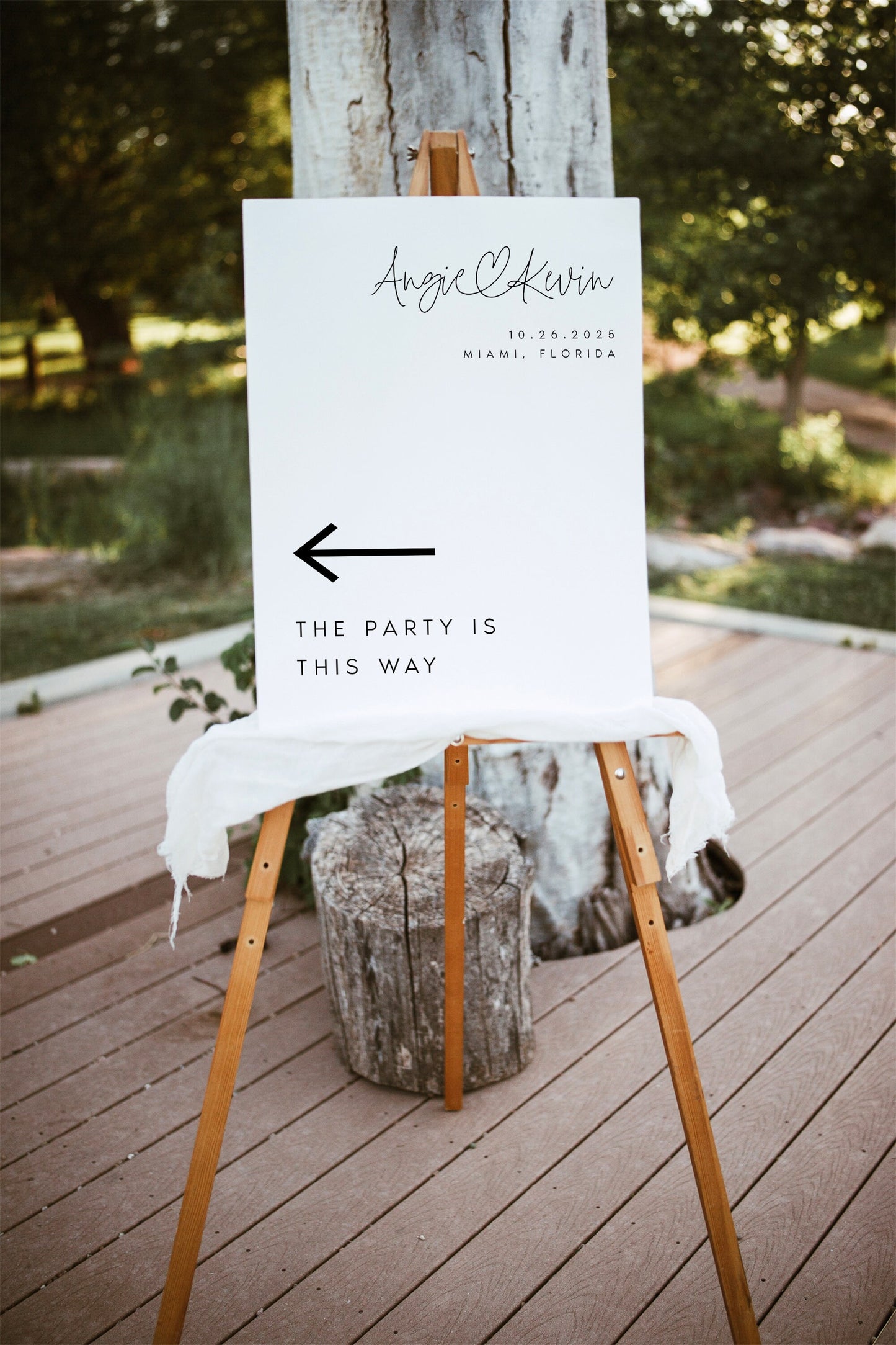 Angie Wedding Direction Sign