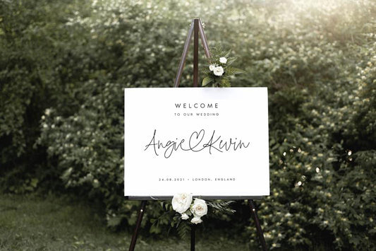 Angie Minimalist Wedding Welcome Sign