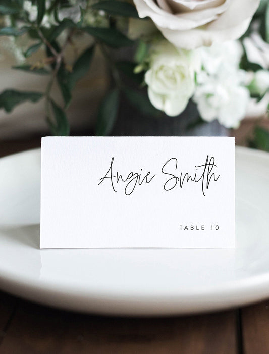 Angie Modern Wedding Place Card Template