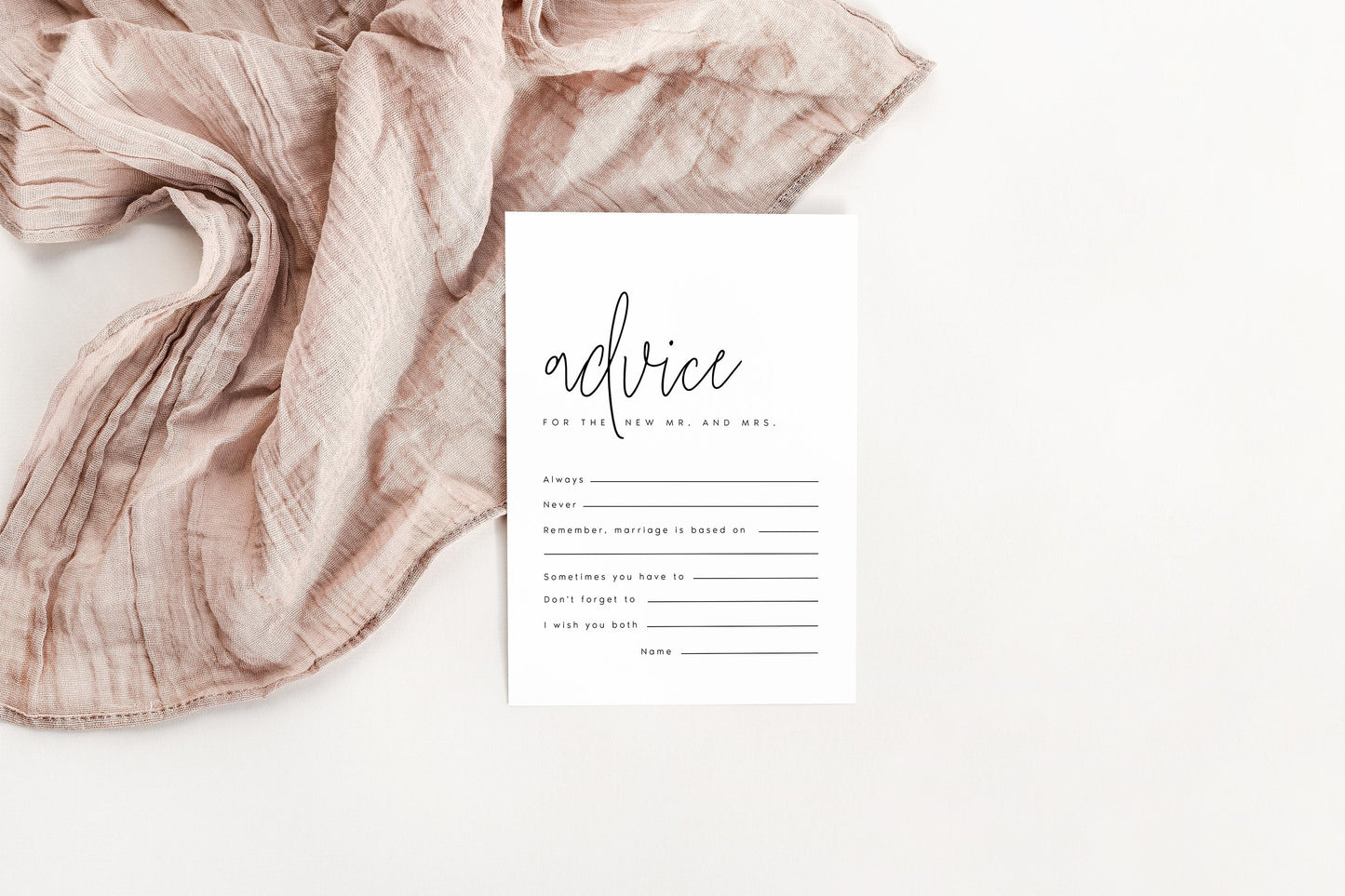 Angie Minimalist Bridal Shower Advice Card Template