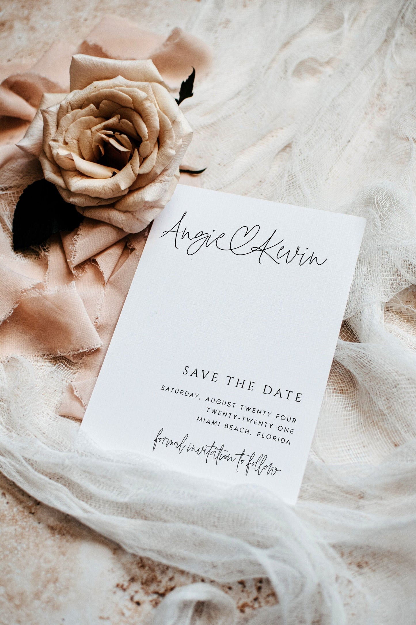 Angie Modern Minimal Save the Date Editable Template