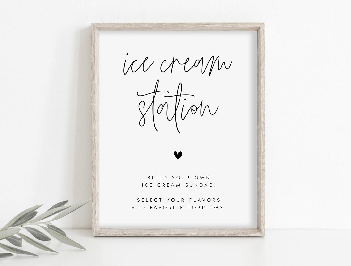 Angie Wedding Ice Cream Bar Sign Template