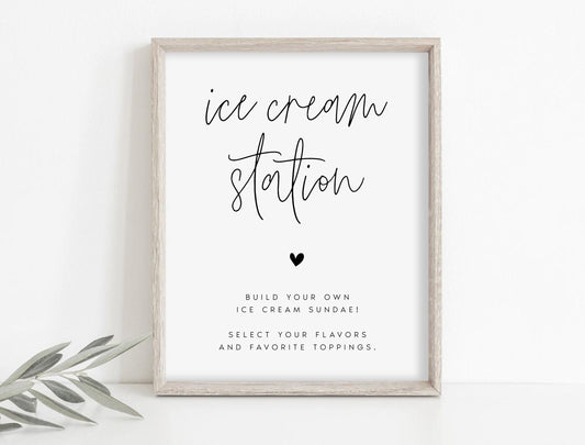 Angie Wedding Ice Cream Bar Sign Template