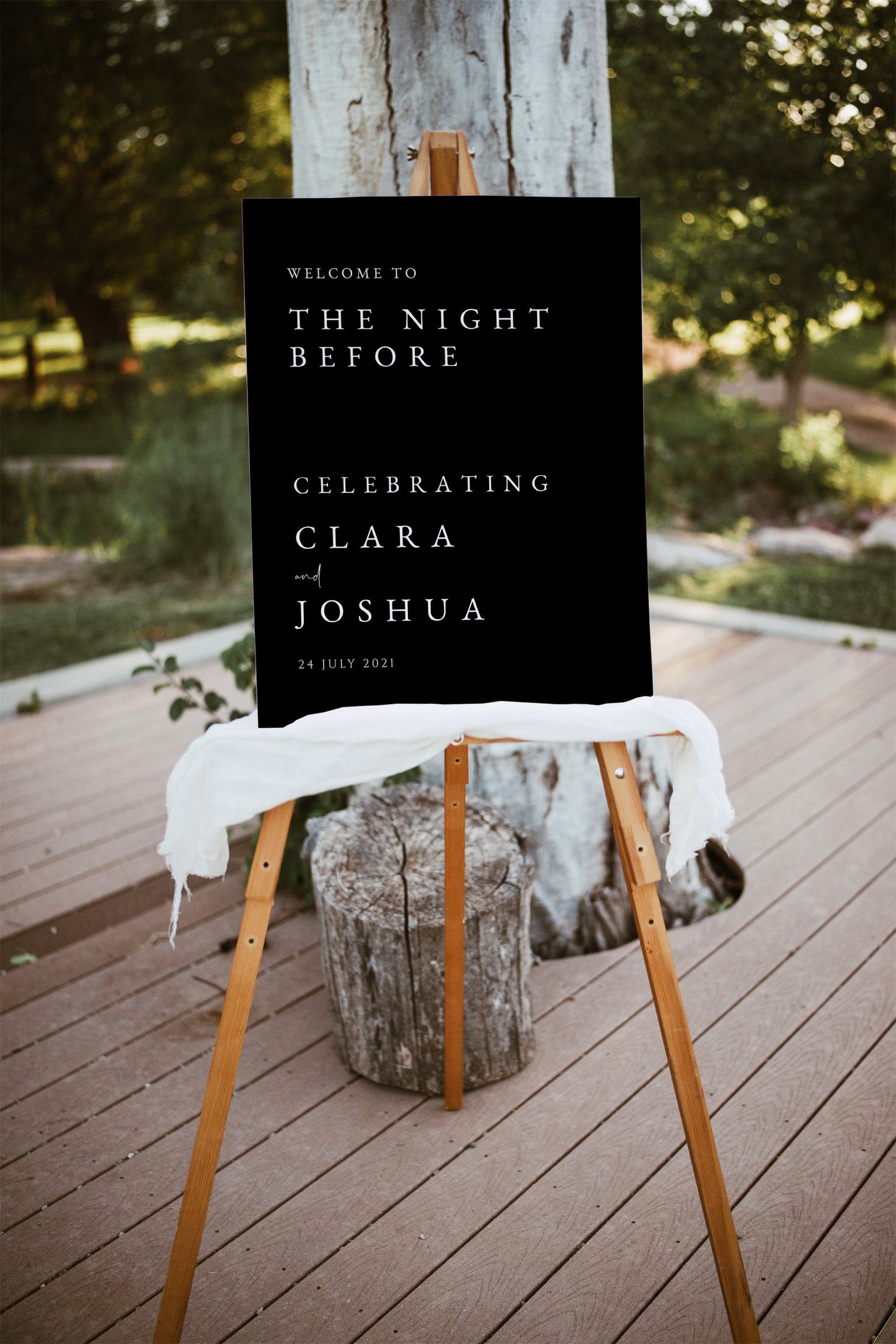 Clara Rehearsal Dinner Welcome Sign