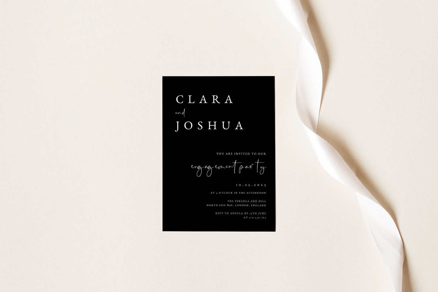 Clara Modern Engagement Invitation Template