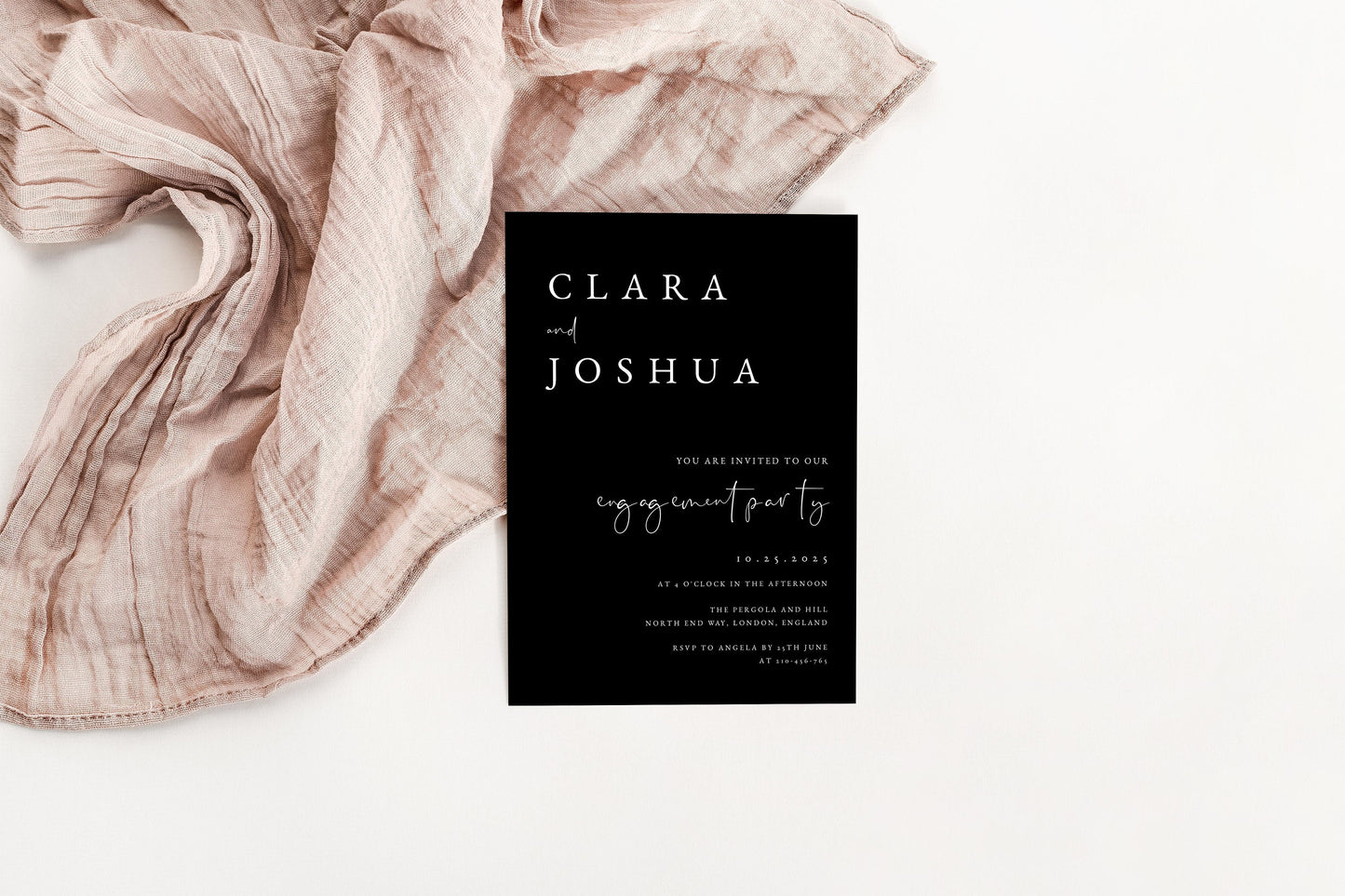 Clara Modern Engagement Invitation Template