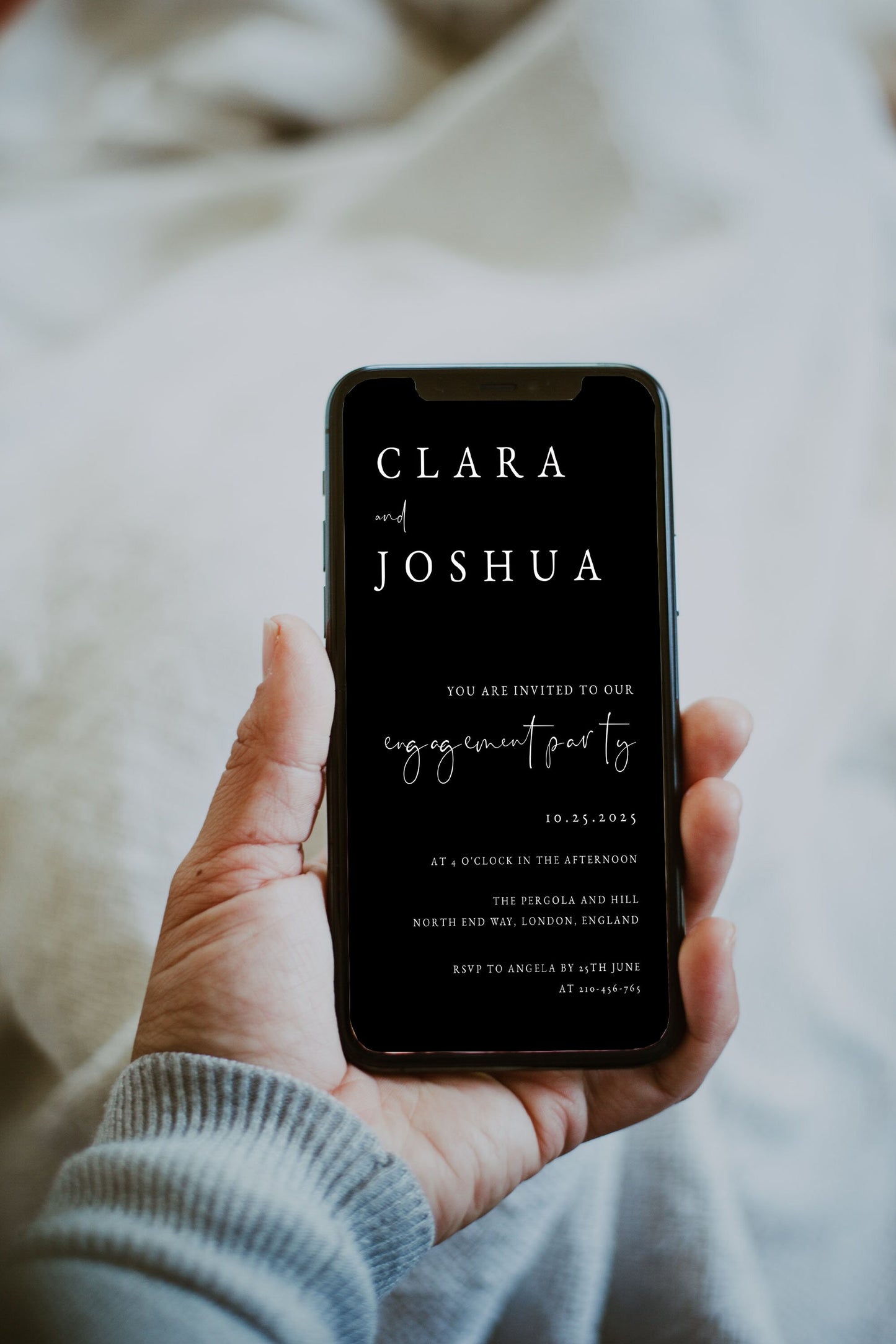 Clara Modern Engagement Electronic Invitation