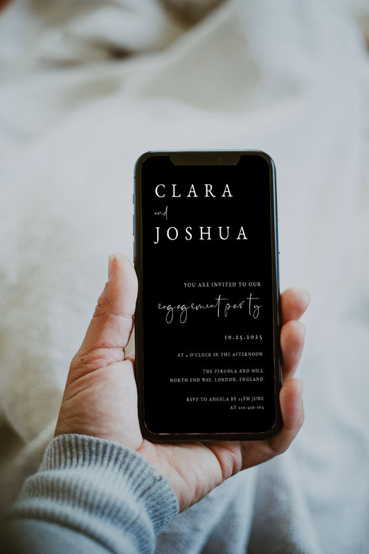 Clara Modern Engagement Electronic Invitation