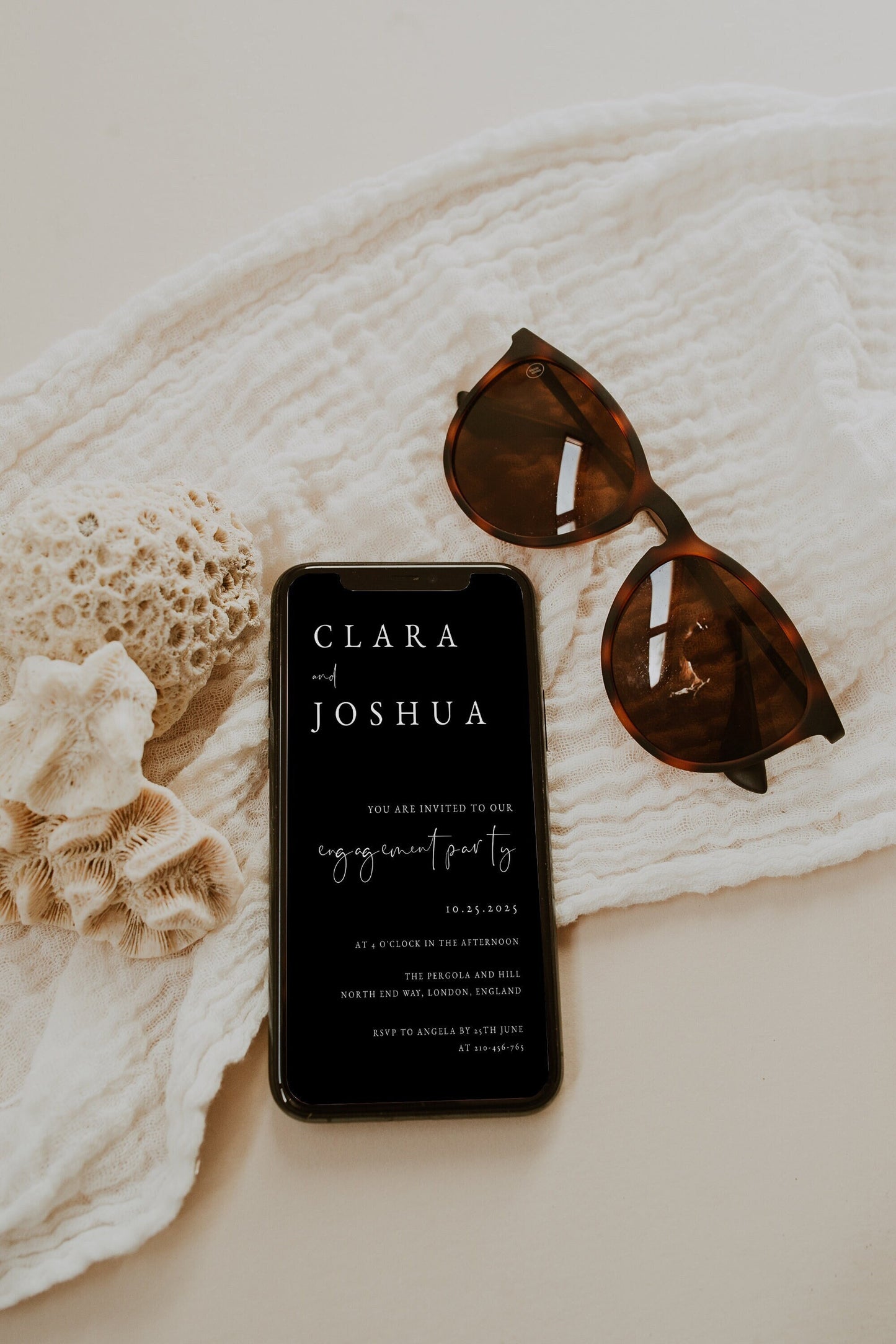 Clara Modern Engagement Electronic Invitation