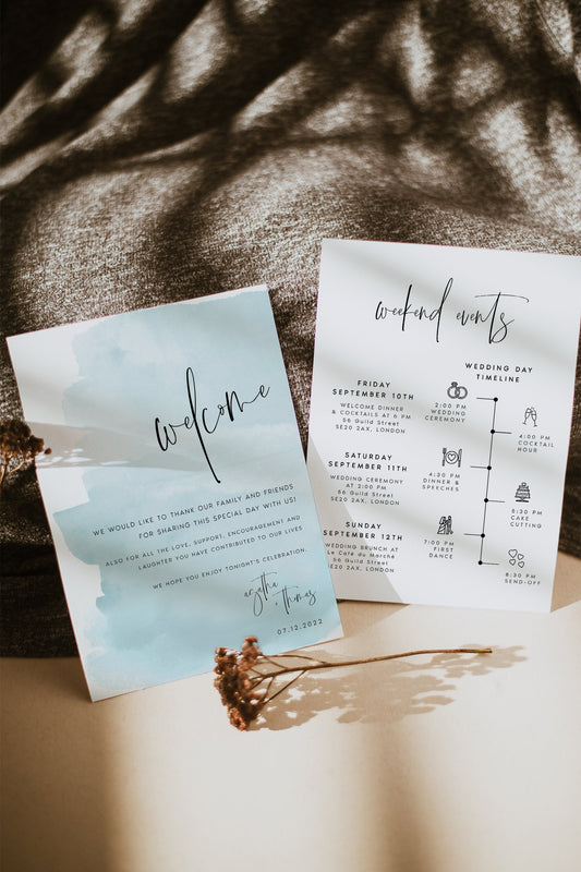 Agatha Wedding Itinerary Timeline Card Template